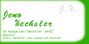 jeno wechsler business card